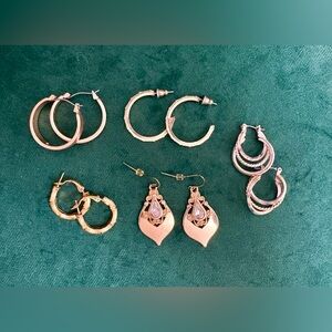 Vintage And New Silver And Gold Tone Earrings Lot of 5 One Pair Trifari